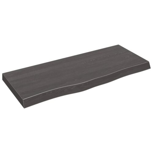Wall Shelf Dark Brown 100x40x(2-6)cm Treated Solid Wood Oak