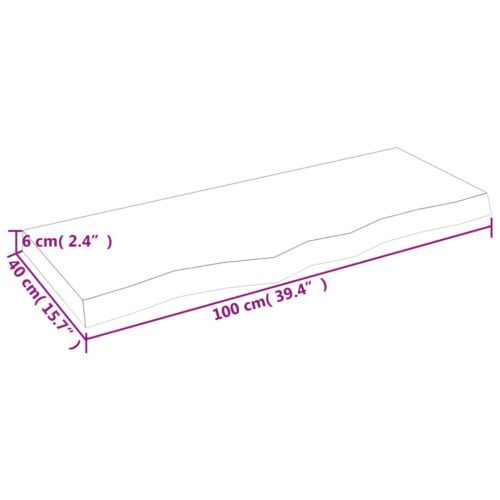 Wall Shelf Dark Brown 100x40x(2-6)cm Treated Solid Wood Oak - Image 7