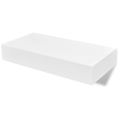 2x Floating Shelves with Drawer DIY Wall Mount Display Book Shelf Wooden Rack - Image 2