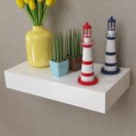 2x Floating Shelves with Drawer DIY Wall Mount Display Book Shelf Wooden Rack