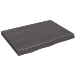 Wall Shelf Dark Brown 80x60x(2-6)cm Treated Solid Wood Oak