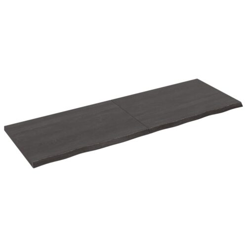 Wall Shelf Dark Brown 180x60x(2-4)cm Treated Solid Wood Oak