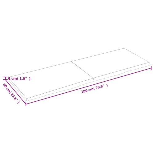Wall Shelf Dark Brown 180x60x(2-4)cm Treated Solid Wood Oak - Image 8