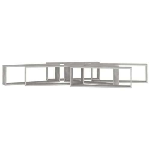 Wall Cube Shelves 6pcs Concrete Grey 80x15x26.5cm Engineered Wood - Image 5