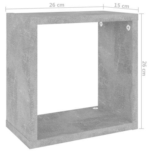 Wall Cube Shelves 2pcs Concrete Grey 26x15x26cm - Image 11