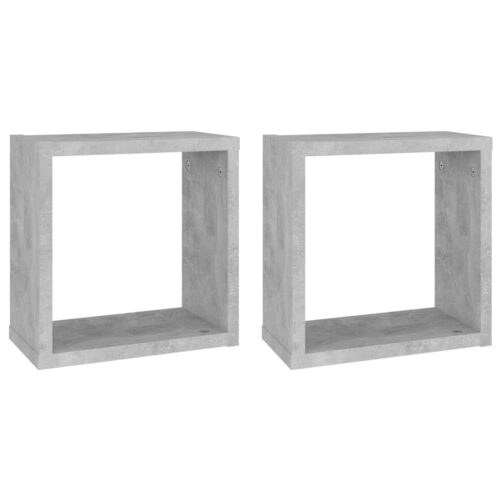 Wall Cube Shelves 2pcs Concrete Grey 30x15x30cm - Image 2