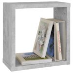 Wall Cube Shelves 2pcs Concrete Grey 30x15x30cm