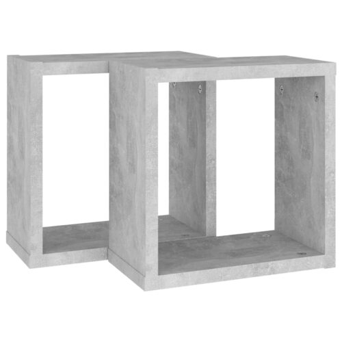 Wall Cube Shelves 2pcs Concrete Grey 30x15x30cm - Image 5