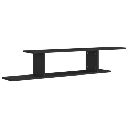 Wall-Mounted TV Shelf Black 125x18x23cm Engineered Wood