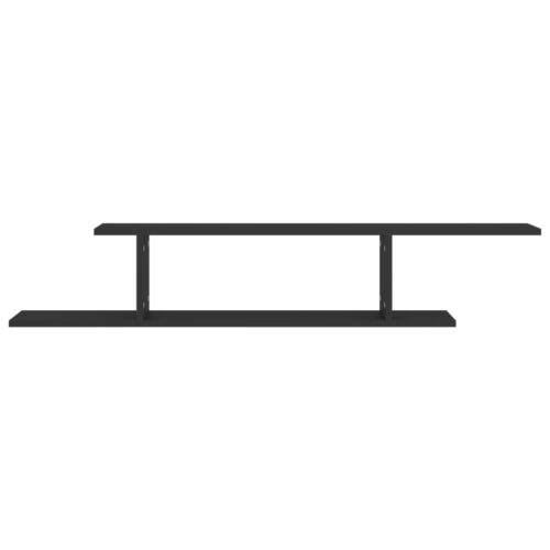 Wall-Mounted TV Shelf Black 125x18x23cm Engineered Wood - Image 6