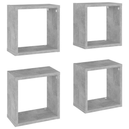 Wall Cube Shelves 4pcs Concrete Grey 26x15x26cm - Image 2