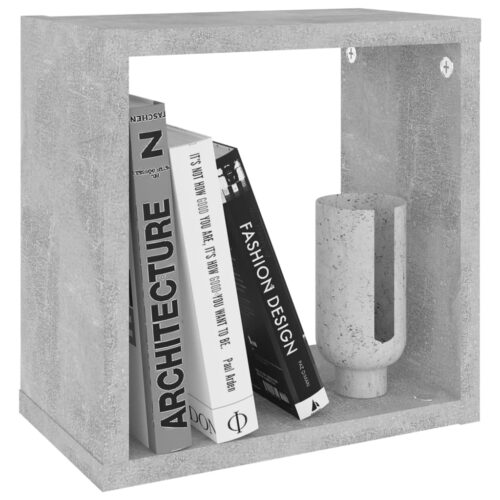 Wall Cube Shelves 4pcs Concrete Grey 26x15x26cm - Image 4