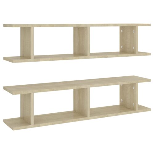 Wall Shelves 2pcs Sonoma Oak 90x18x20cm Engineered Wood - Image 2