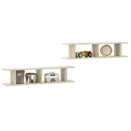 Wall Shelves 2pcs Sonoma Oak 90x18x20cm Engineered Wood - Image 3