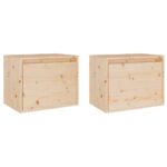 2x Floating Cabinet DIY Wall Mount Shelves Wooden Storage Rack Display Shelf Oak