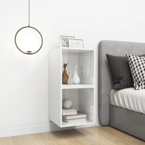 Wall Cabinets 2pcs High Gloss White 37x37x37cm Engineered Wood - Image 3
