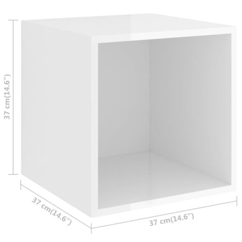 Wall Cabinets 2pcs High Gloss White 37x37x37cm Engineered Wood - Image 10