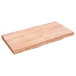 Wall Shelf Light Brown 120x60x(2-6)cm Treated Solid Wood Oak