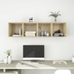 Wall Cabinets 4pcs Sonoma Oak 37x37x37cm Engineered Wood
