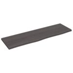 Wall Shelf Dark Brown 100x30x2cm Treated Solid Wood Oak