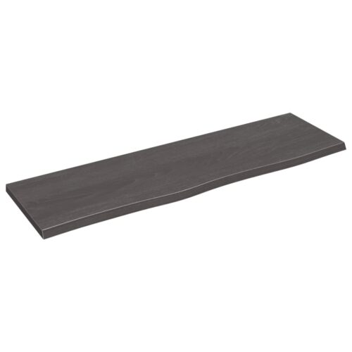 Wall Shelf Dark Brown 100x30x2cm Treated Solid Wood Oak