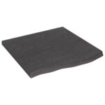 Wall Shelf Dark Brown 60x60x(2-4)cm Treated Solid Wood Oak