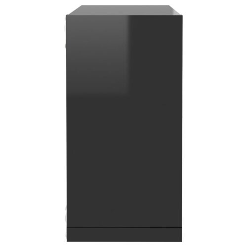 Wall Cube Shelves 4pcs High Gloss Black 30x15x30cm - Image 9