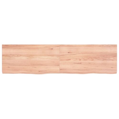 Wall Shelf Light Brown 120x30x(2-4)cm Treated Solid Wood Oak - Image 2