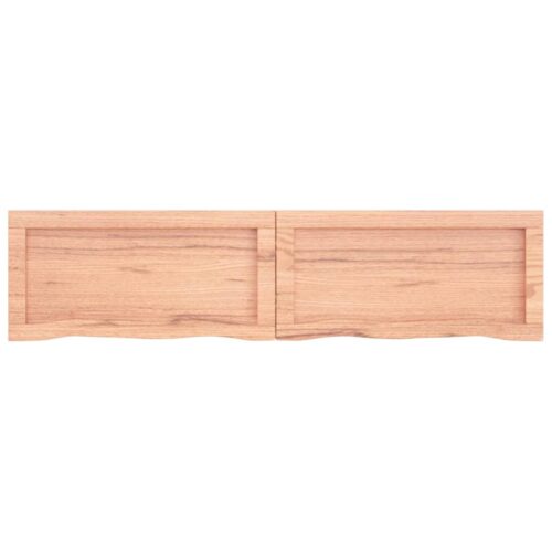 Wall Shelf Light Brown 120x30x(2-4)cm Treated Solid Wood Oak - Image 3