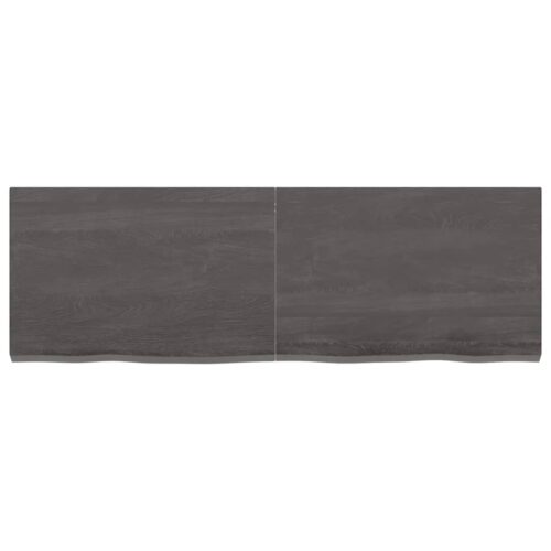Wall Shelf Dark Brown 120x40x(2-4)cm Treated Solid Wood Oak - Image 2