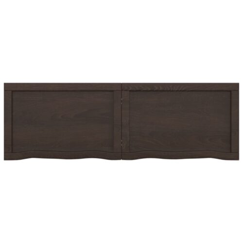 Wall Shelf Dark Brown 120x40x(2-4)cm Treated Solid Wood Oak - Image 3
