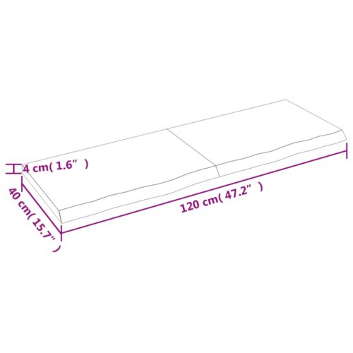 Wall Shelf Dark Brown 120x40x(2-4)cm Treated Solid Wood Oak - Image 8