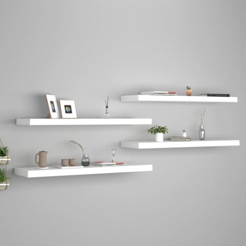 4-Piece Floating Shelves DIY Wall Mount Set Display Book Shelf Wooden Rack 90cm
