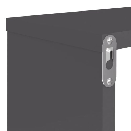 Wall Cube Shelves 4pcs Grey 80x15x26.5cm Engineered Wood - Image 9