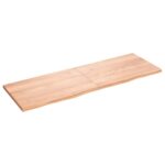 Wall Shelf Light Brown 180x60x(2-4)cm Treated Solid Wood Oak