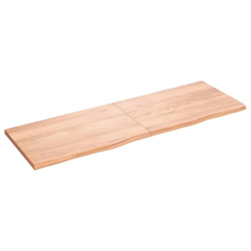 Wall Shelf Light Brown 180x60x(2-4)cm Treated Solid Wood Oak