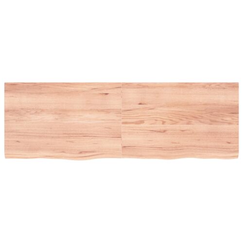 Wall Shelf Light Brown 180x60x(2-4)cm Treated Solid Wood Oak - Image 2