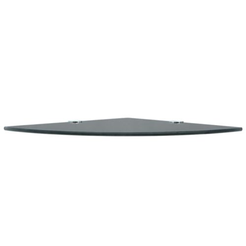 Corner Shelves 2pcs with Chrome Supports Glass Black 25x25cm - Image 4
