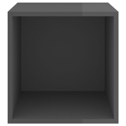 Wall Cabinet High Gloss Grey 37x37x37cm Engineered Wood - Image 9