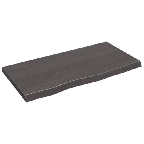 Wall Shelf Dark Brown 80x40x(2-4)cm Treated Solid Wood Oak