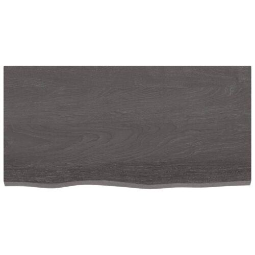 Wall Shelf Dark Brown 80x40x(2-4)cm Treated Solid Wood Oak - Image 2