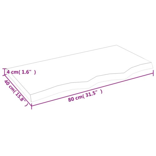 Wall Shelf Dark Brown 80x40x(2-4)cm Treated Solid Wood Oak - Image 4