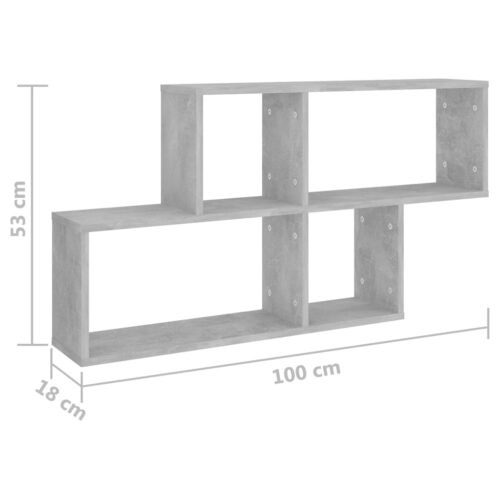 Wall Shelf Concrete Grey 100x18x53cm Engineered Wood - Image 6