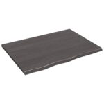 Wall Shelf Dark Brown 80x60x2cm Treated Solid Wood Oak