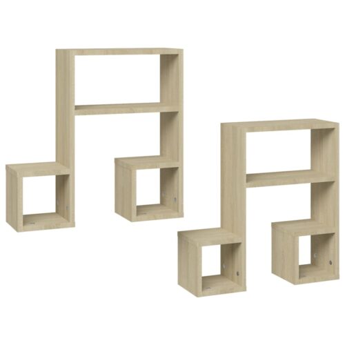 Wall Shelves 2pcs Sonoma Oak 50x15x50cm Engineered Wood - Image 2
