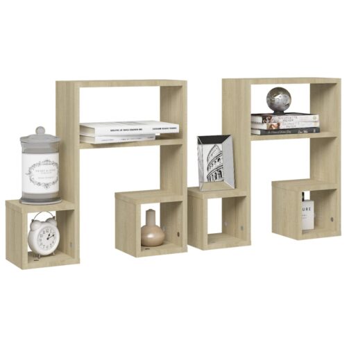 Wall Shelves 2pcs Sonoma Oak 50x15x50cm Engineered Wood - Image 3