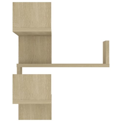 2-Piece Corner Bookshelf Wall Floating Display Storage Shelf Rack Wooden Shelves - Image 6