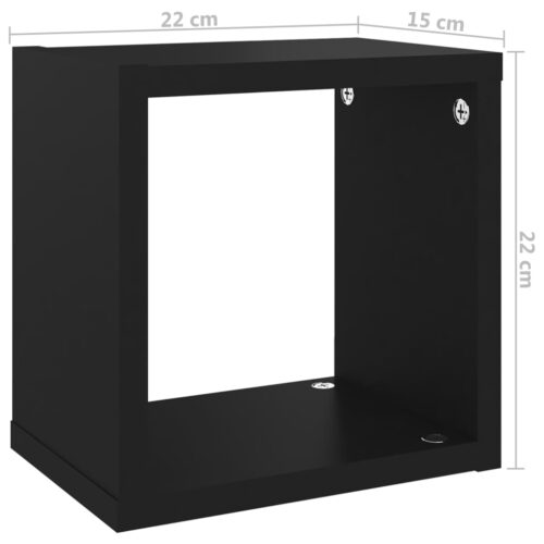 Wall Cube Shelves 6pcs Black 22x15x22cm - Image 11