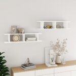 Wall Shelves 2pcs White 90x18x20cm Engineered Wood