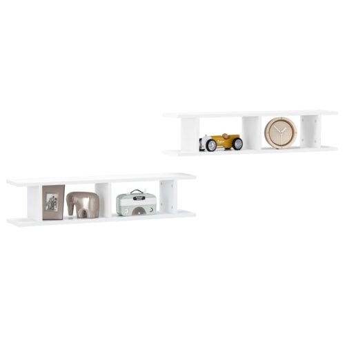 Wall Shelves 2pcs White 90x18x20cm Engineered Wood - Image 3